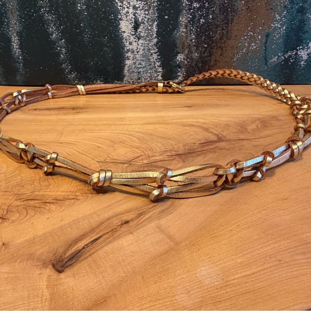 Belt - Metallic Gold Braided, Women’s‎ size S/M - Picture 5 of 11
